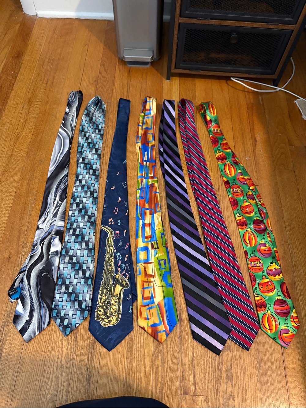 Lot of 7 Men's Colorful Patterned Neck Ties